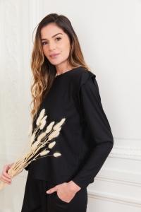 77019-shirane Preto - Conjuntos de pijama 1