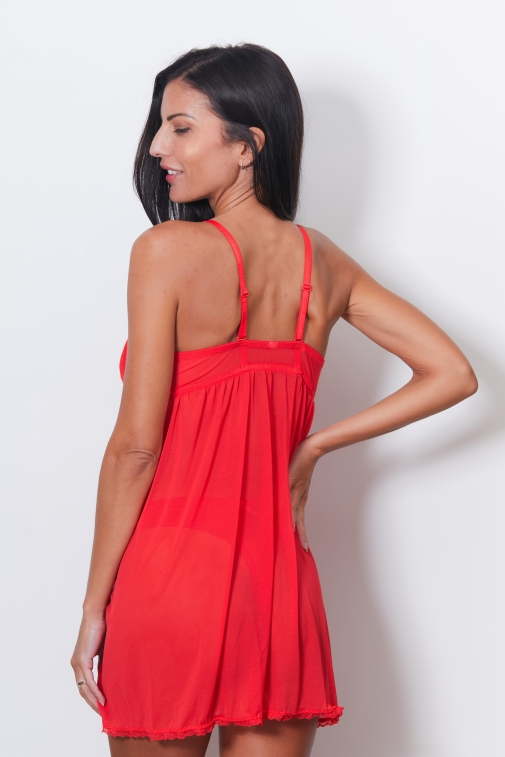132614-orap Rojo - Conjunto camisón / tanga