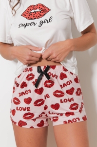 F425-ours Blanco - Conjunto de camisola y pantal&oacute;n corto