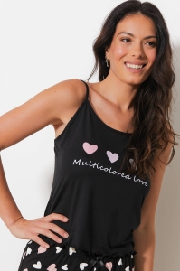 F421-danse Black - Camisole / Shorts Set