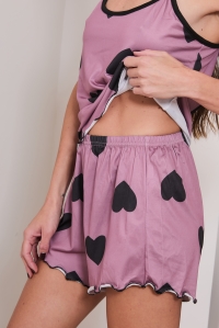 10043-aracl Rosa - Conjunto de camisola y pantal&oacute;n corto