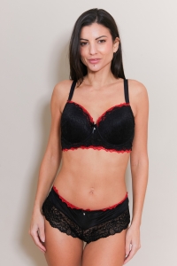 612614b-kado Black - Bra / shorty set