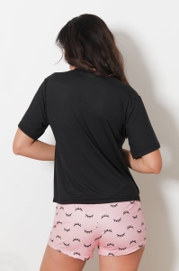 F425-ours Black_rose - Conjunto de camisola y pantalón corto