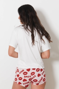 F425-ours Blanco - Conjunto de camisola y pantal&oacute;n corto
