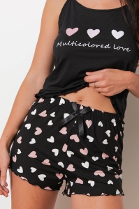 F421-danse Black - Camisole / Shorts Set