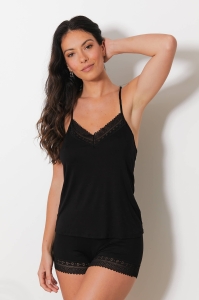 11090-vano Negro - Conjunto camisola / short