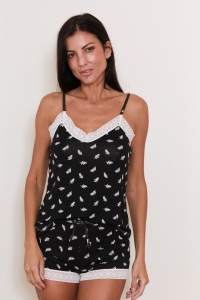 69011-zil Noir - Ensemble caraco / short