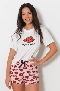 F425-ours Blanco - Conjunto de camisola y pantal&oacute;n corto