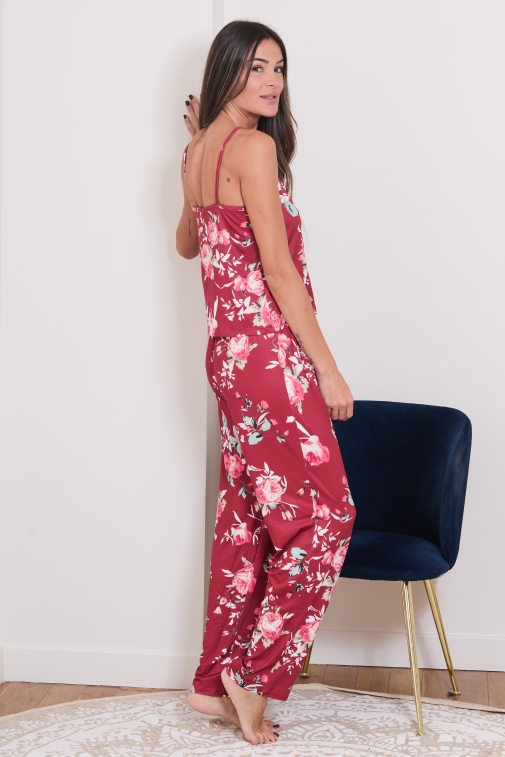 10039p-abab Bordeaux - Ensembles pyjama