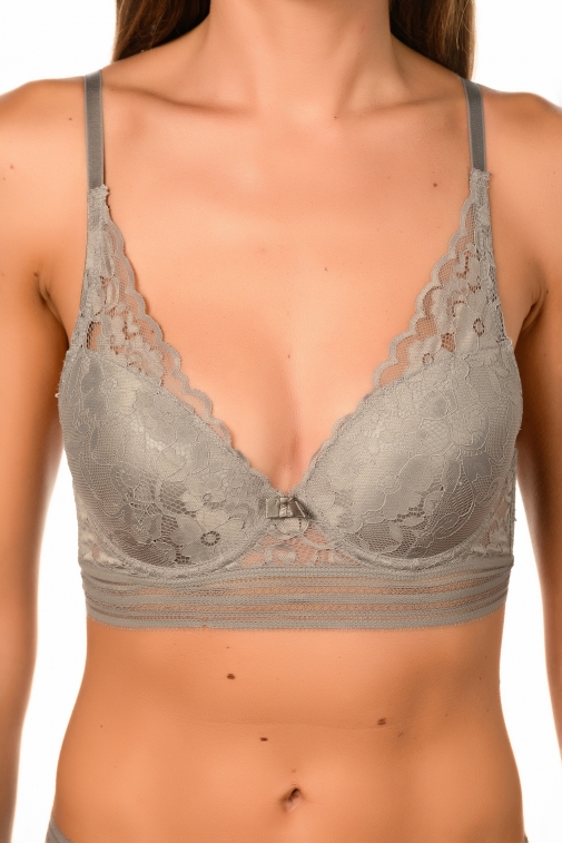 1189-gilou Anthracite - Bra and thong set