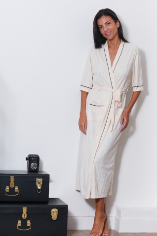 66651-lou Ecru - Bathrobe